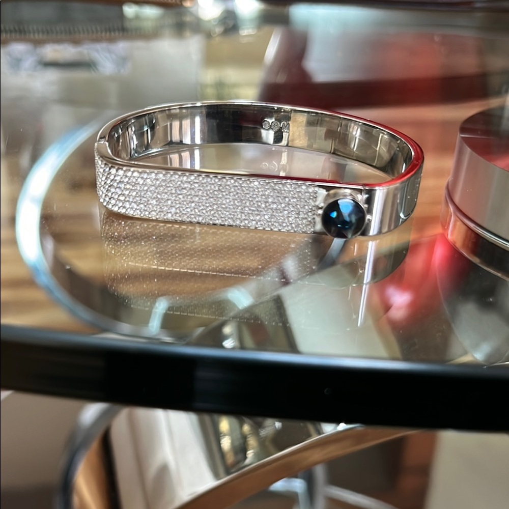 Silver Bracelet with Blue Gemstone